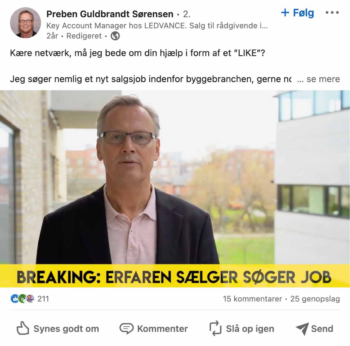 Eksempel på jobopslag fra Preben Guldbrandt Sørensen